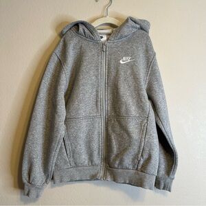 Nike Sportswear Club Fleece Full Zip-up Kids Heather Gray Hoodie size M